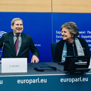 Comissrios europeus Elisa Ferreira e Johannes Hahn em Beja